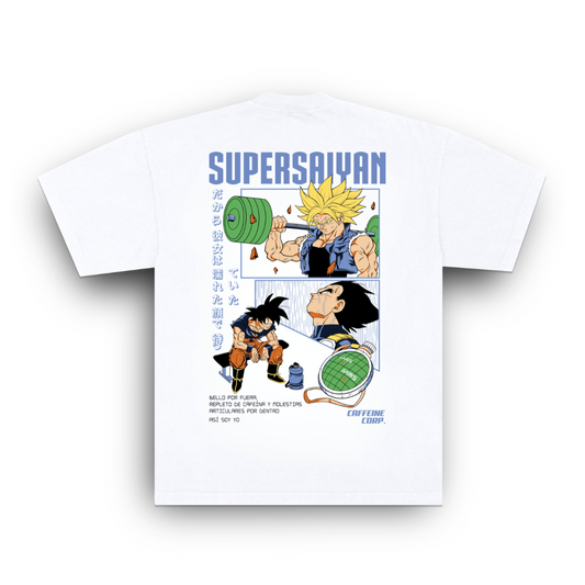 CAMISETA OVERSIZE - ❛Supersaiyan❜ - BLANCO