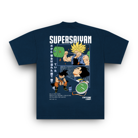 CAMISETA OVERSIZE - ❛Supersaiyan❜ - AZUL