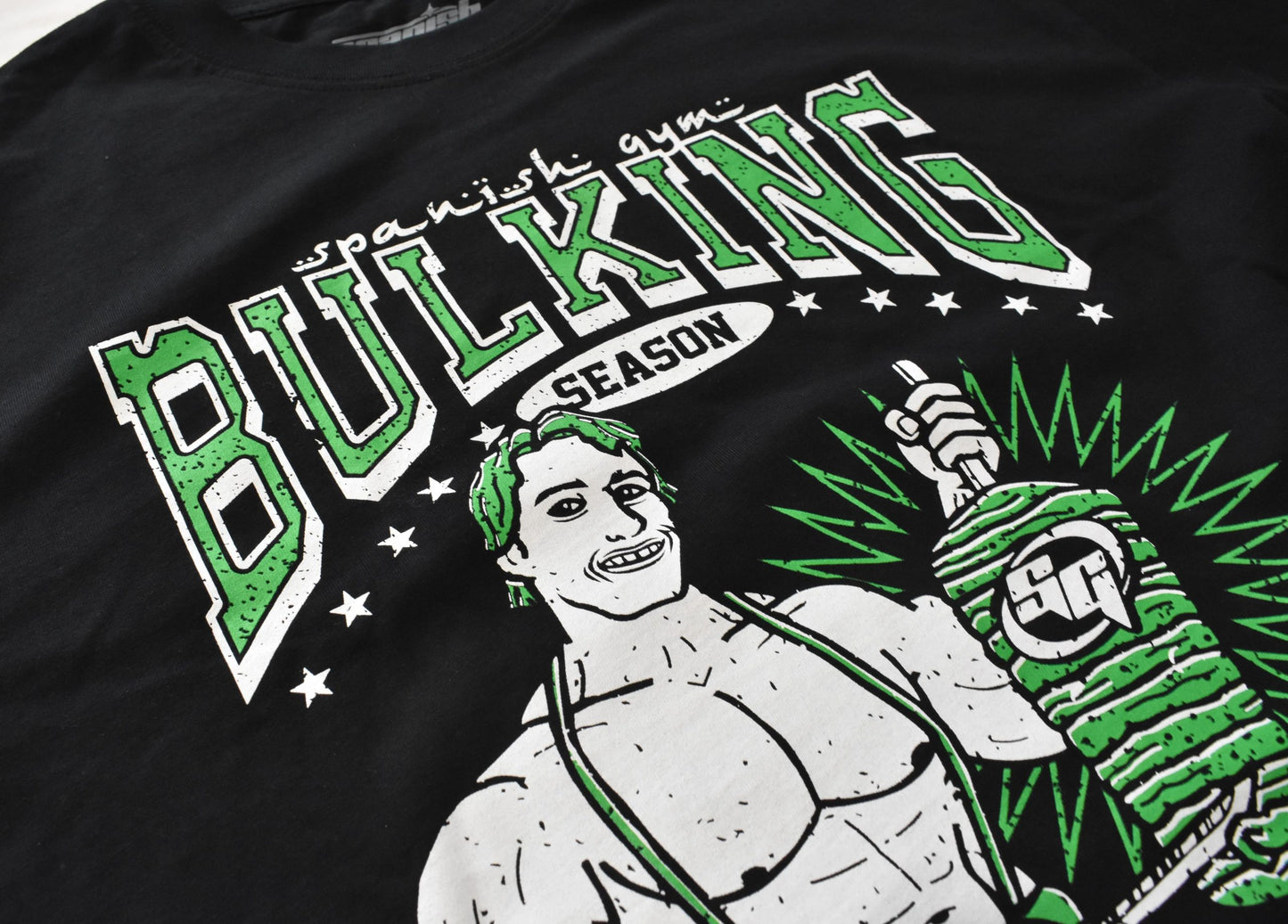 CAMISETA OVERSIZE - ❛Bulking season❜ - NEGRA