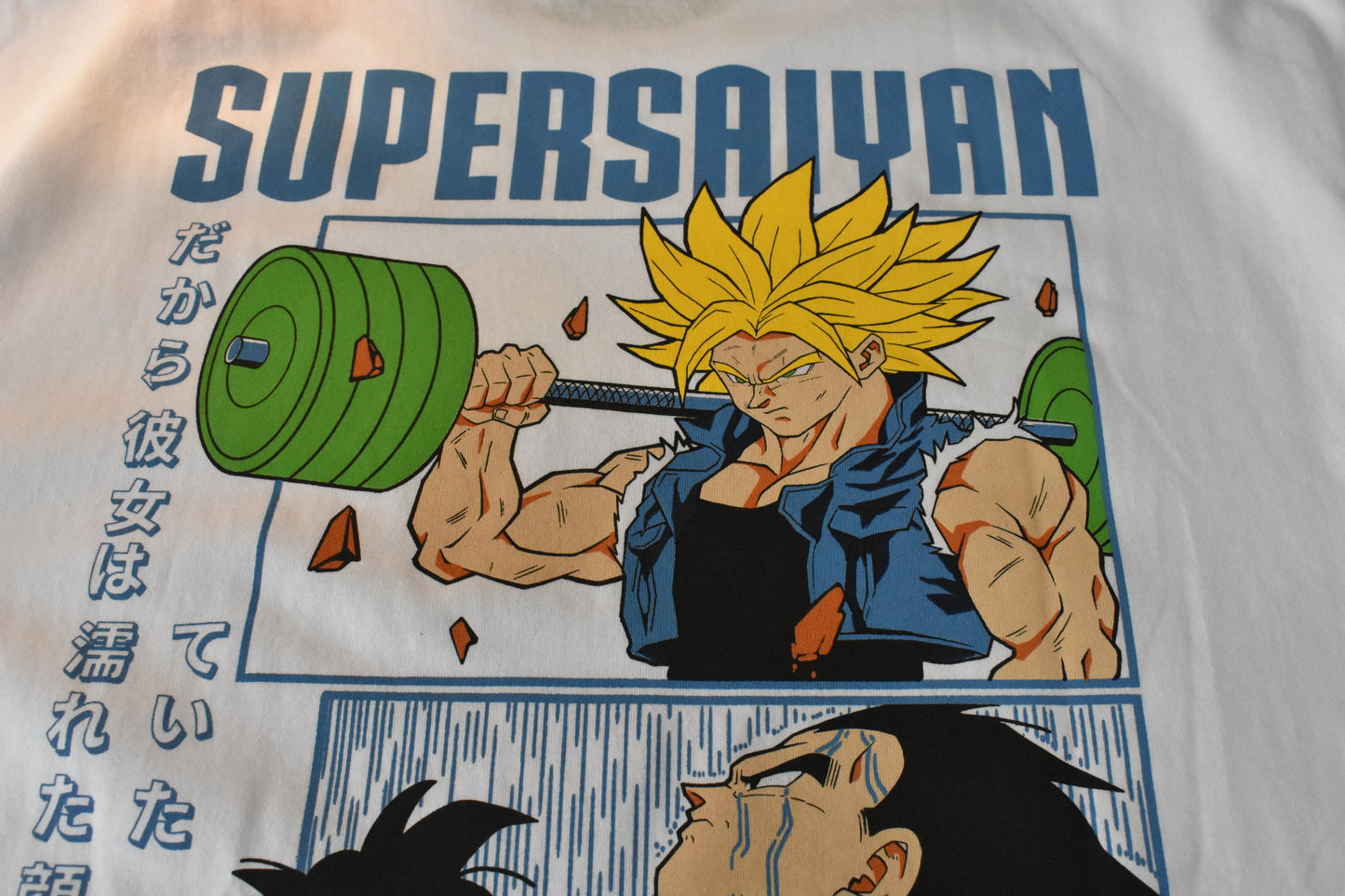 CAMISETA OVERSIZE - ❛Supersaiyan❜ - BLANCO
