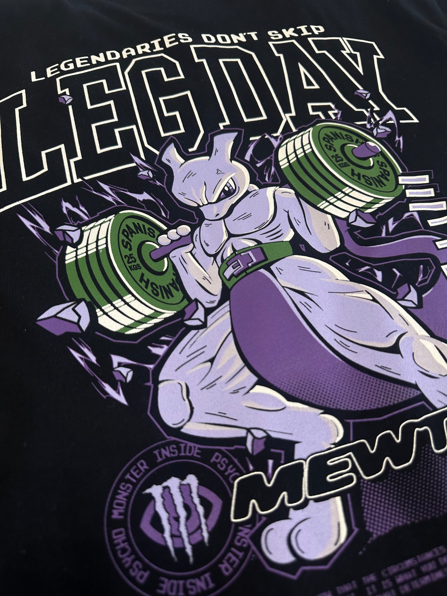 CAMISETA OVERSIZE - ❛Leg day - NEGRA