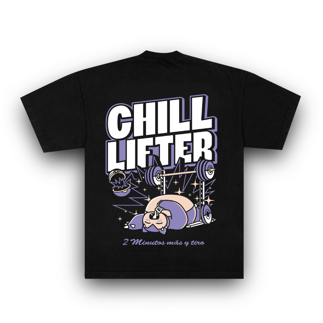 CAMISETA OVERSIZE -  ❛Chill Lifter❜ - NEGRA