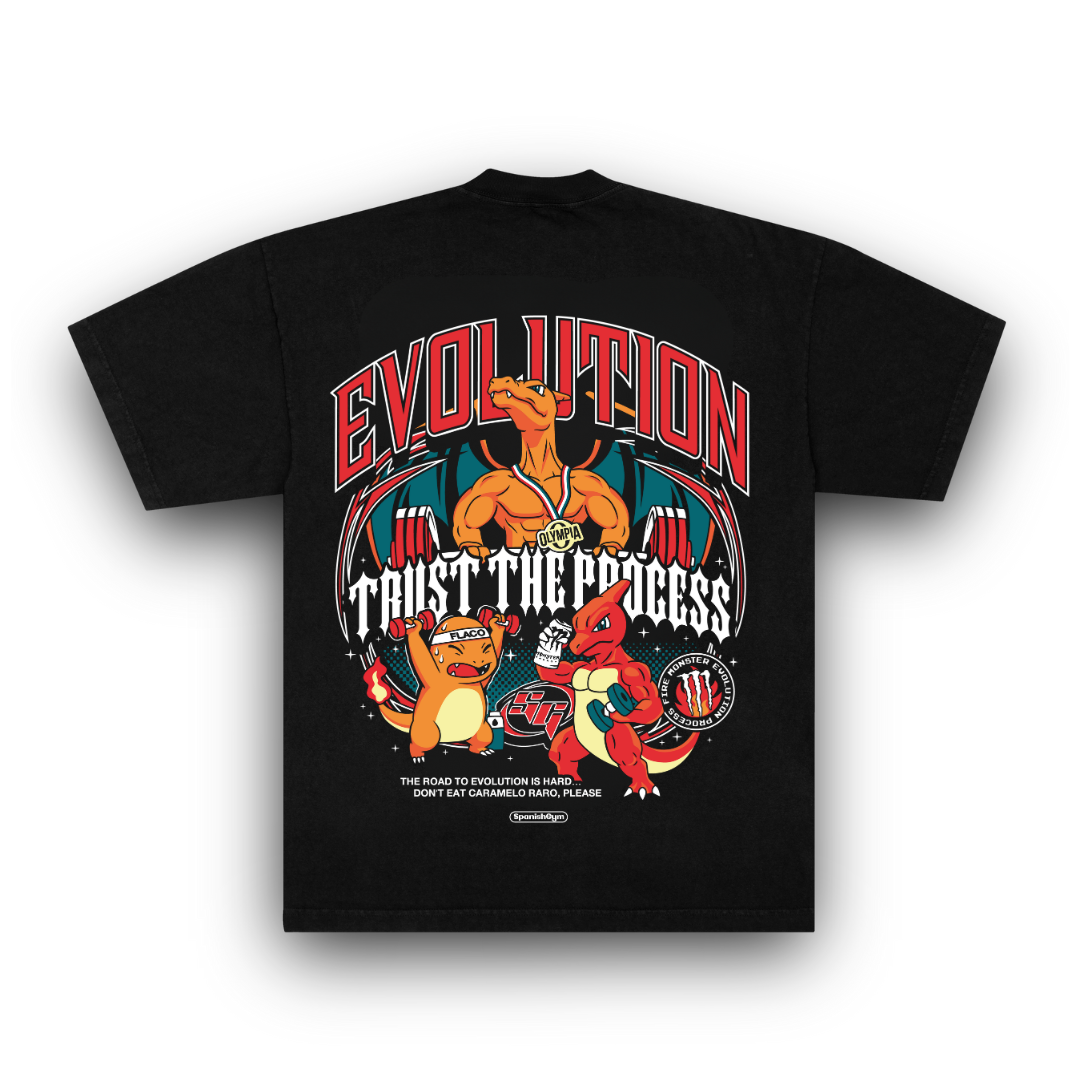 CAMISETA OVERSIZE -  ❛Evolution❜ - NEGRA