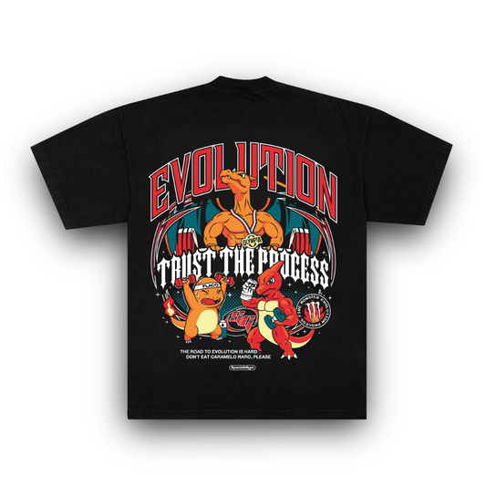 CAMISETA OVERSIZE -  ❛Evolution❜ - NEGRA