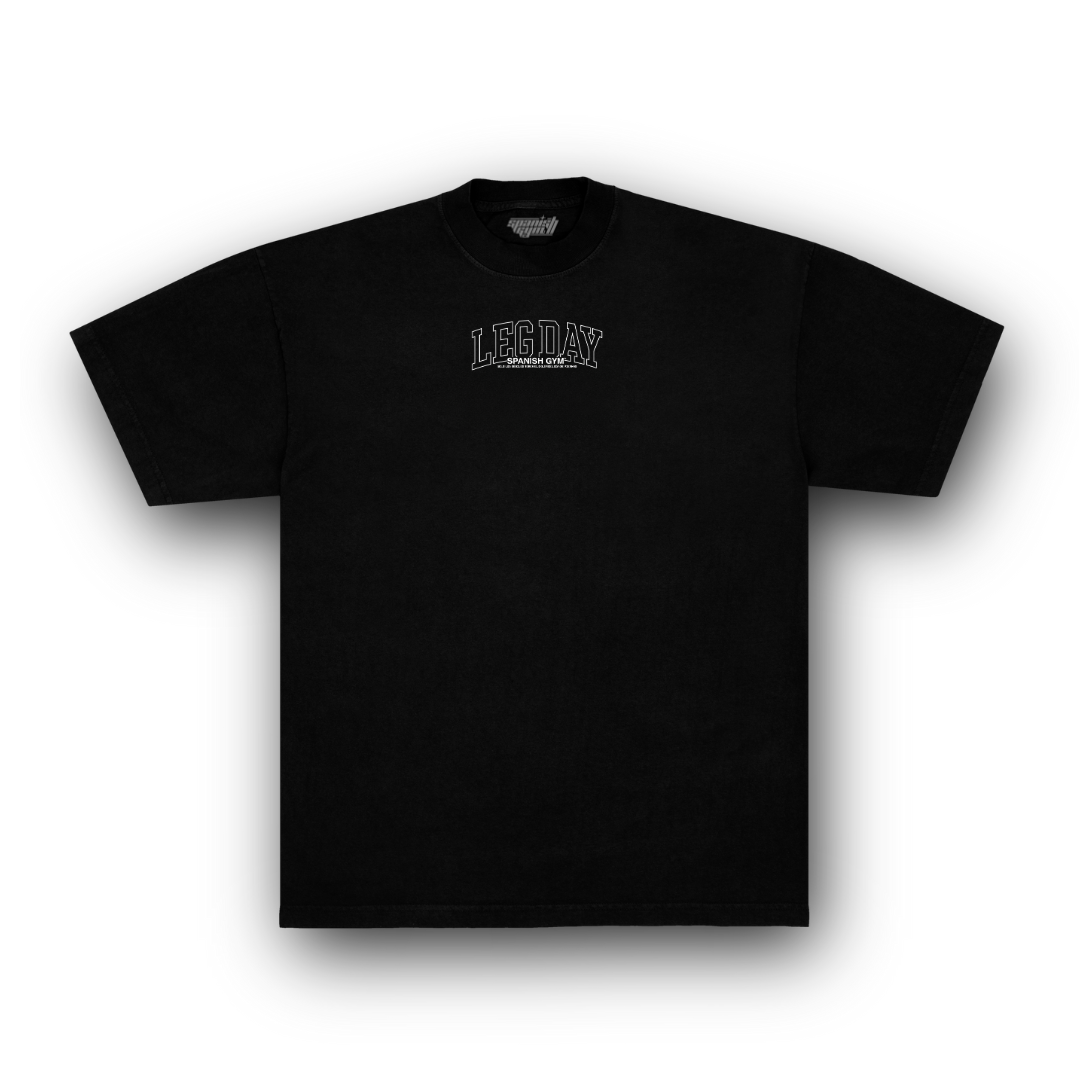 CAMISETA OVERSIZE - ❛Leg day - NEGRA