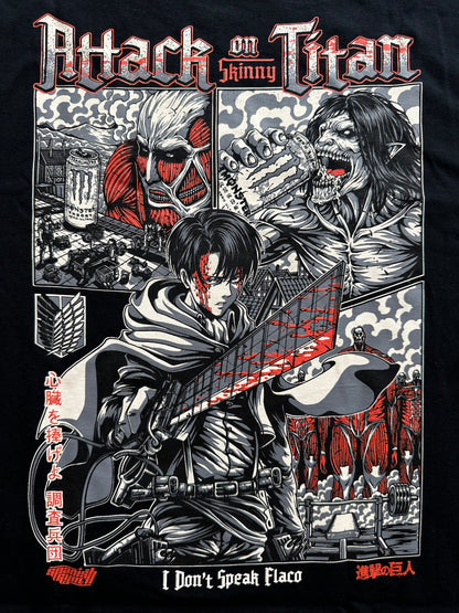 CAMISETA OVERSIZE -  ❛Attack on Skinny Titan❜ - NEGRA