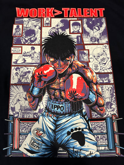 CAMISETA OVERSIZE -  ❛Work>talent❜ - NEGRA