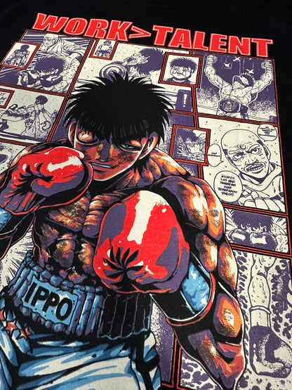 CAMISETA OVERSIZE -  ❛Work>talent❜ - NEGRA