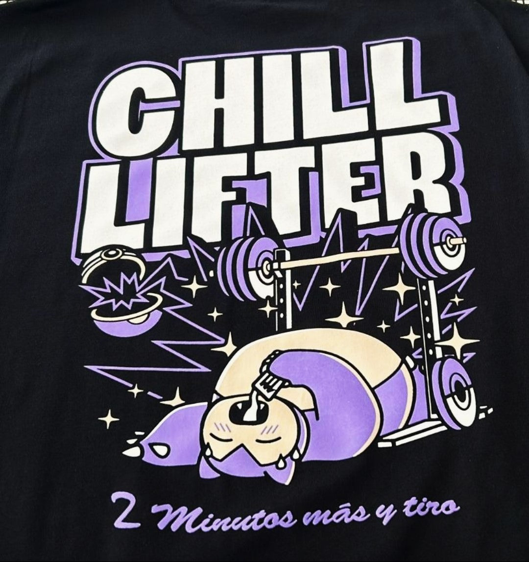 CAMISETA OVERSIZE -  ❛Chill Lifter❜ - NEGRA