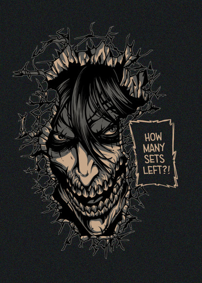 CAMISETA OVERSIZE -  ❛Attack on Skinny Titan❜ - NEGRA